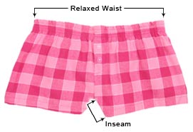 Women's Flannel Boxers sizing guide