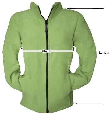 Women's Fleece Jackets sizing guide
