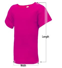 Girls T-shirt sizing guide