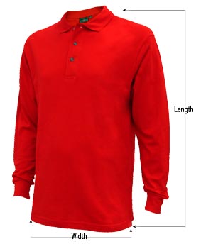Men's Long Sleeve Polo sizing guide