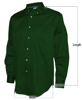 Men's Long Sleeve Button Up sizing guide