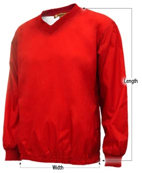 Men's Athletic Pullover Jacket sizing guide