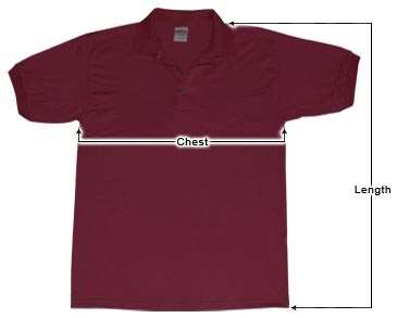 Men's Polo Shirt sizing guide