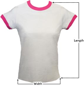 Women's Ringer T-shirt sizing guide