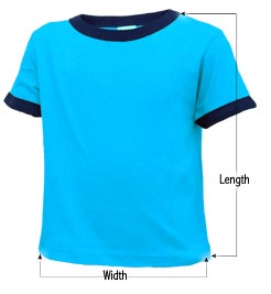 Toddler Ringer T-shirt sizing guide