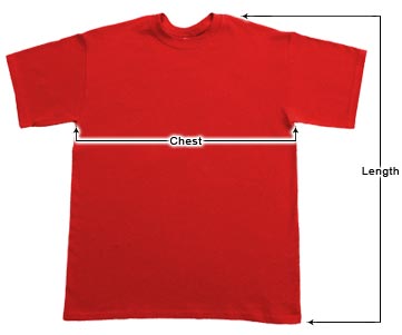 Mens T-shirt sizing guide