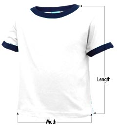 Youth Ringer T-shirt sizing guide