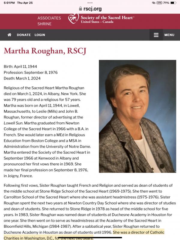 Martha’s Roughan Rscj