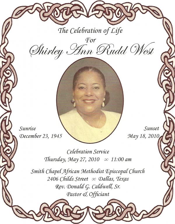 Shirley Ann Rudd West