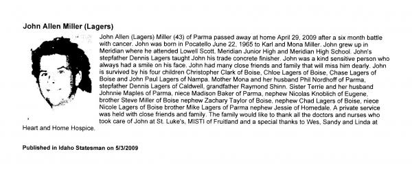 John Allen Miller Lagers