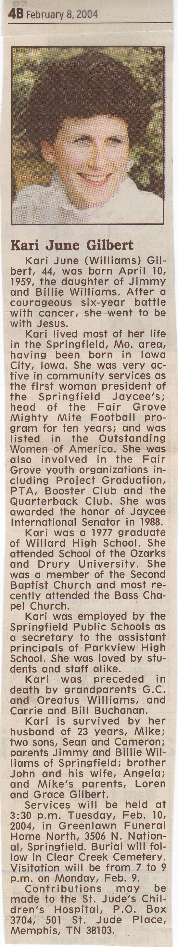 Kari  June  (williams)  Gilbert