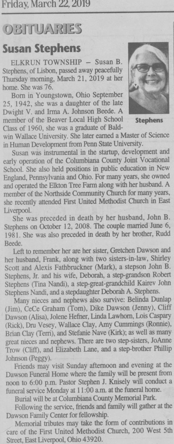 Susan (beede) Stephens