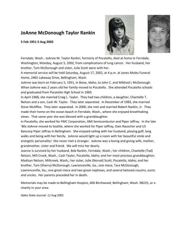 Joann Mcdonough (rankin)