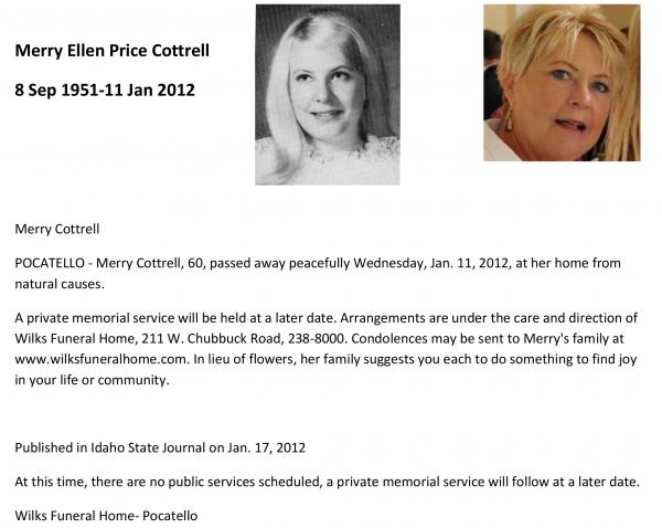 Merry Ellen Price (cottrell)