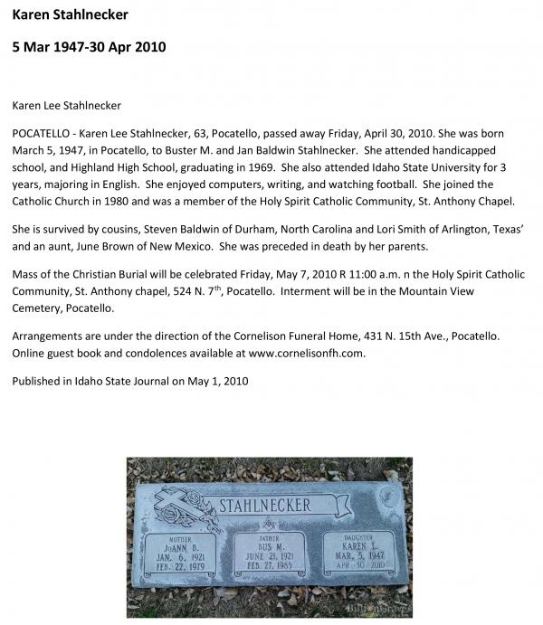 Karen Lee Stahlnecker