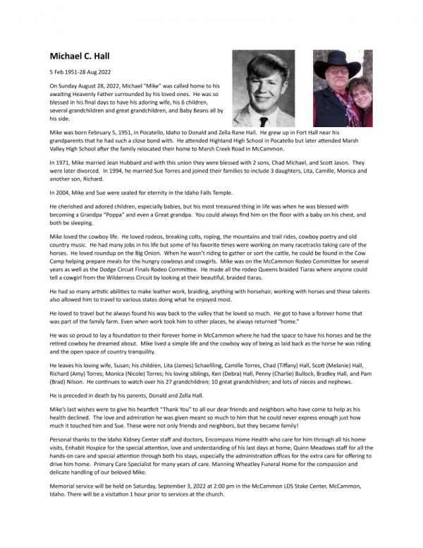 Michael C 'mike' Hall