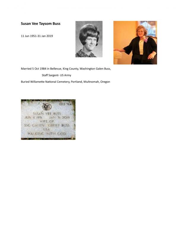 Susan Vee Taysom Buss