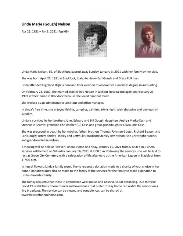 Linda Marie Gough Nelson