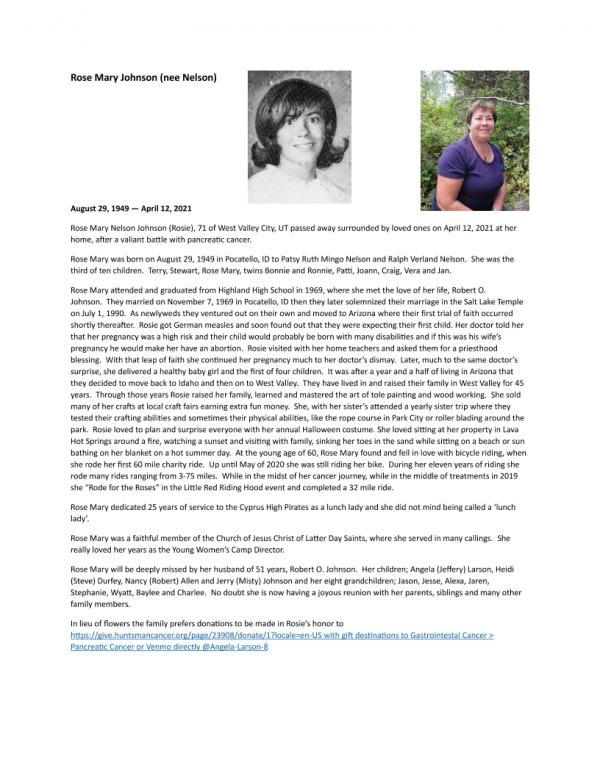 Rose Mary Nelson Johnson