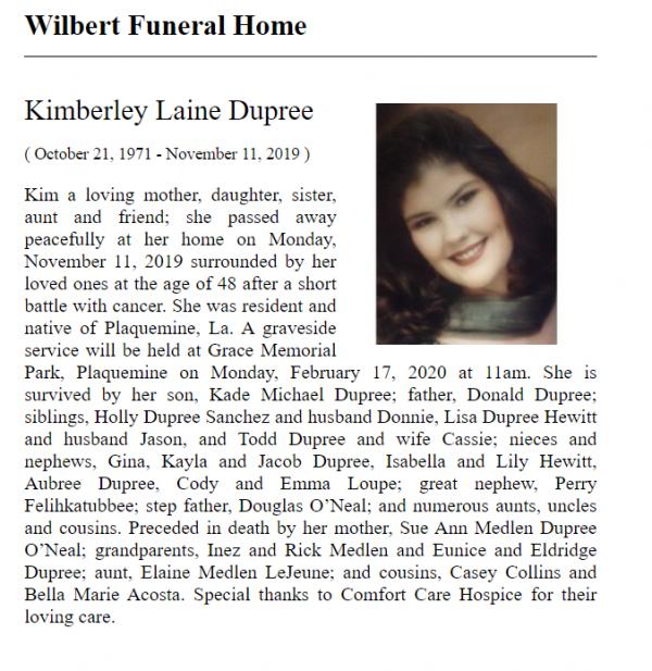 Kimberley Laine Dupree