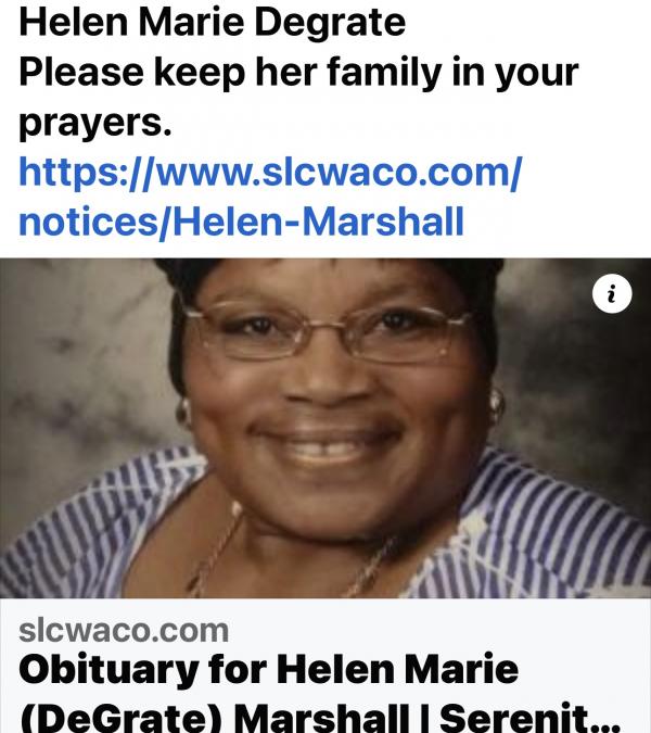 Helen Marie Marshall Degrate