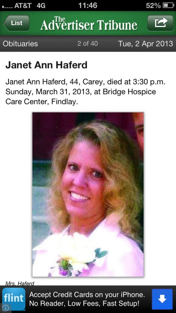 Janet Ann (haferd) Schreiner