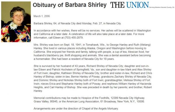 Barbara Jean (hanley) Shirley
