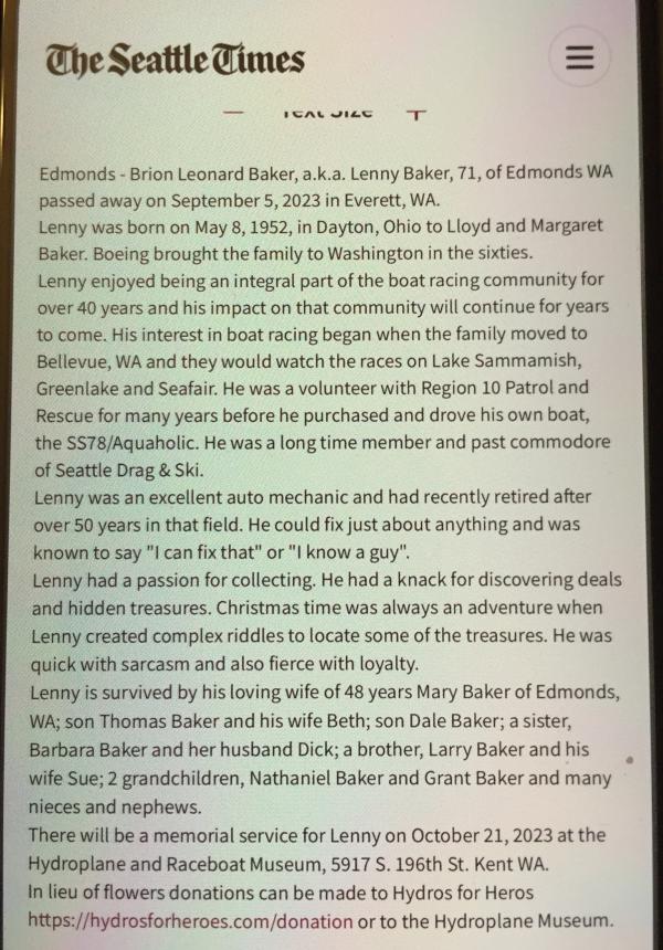 Brion “lenny”  Baker