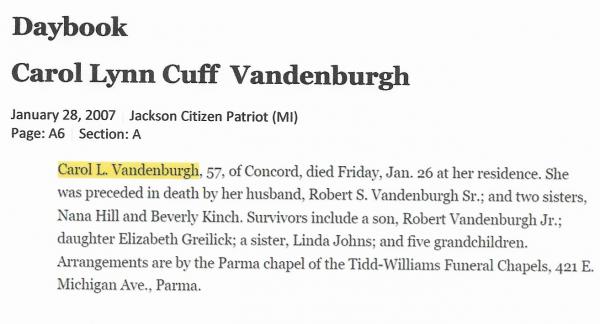 Carol Lynn Cuff Vandenburgh