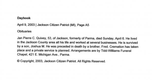 Jan-pierre Charles Quivey